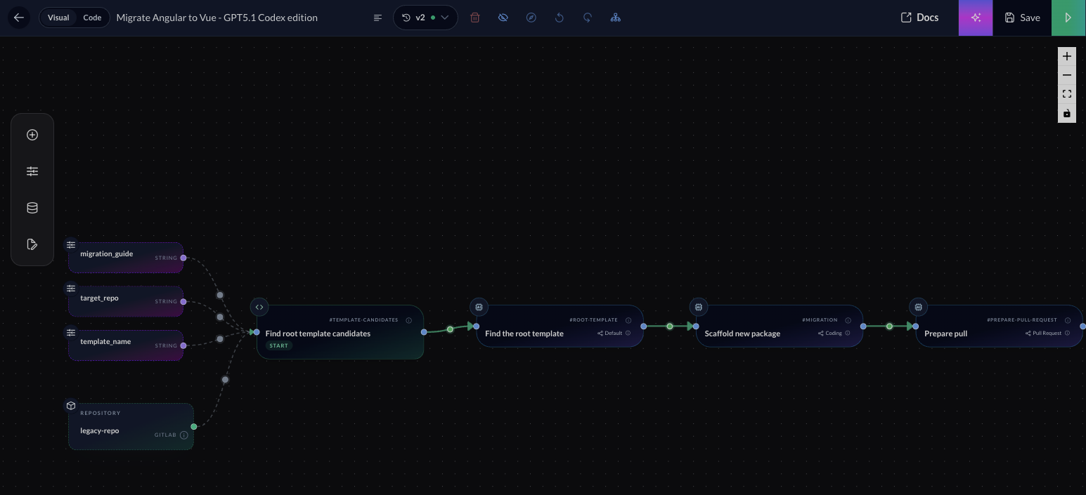 Framework migration workflow