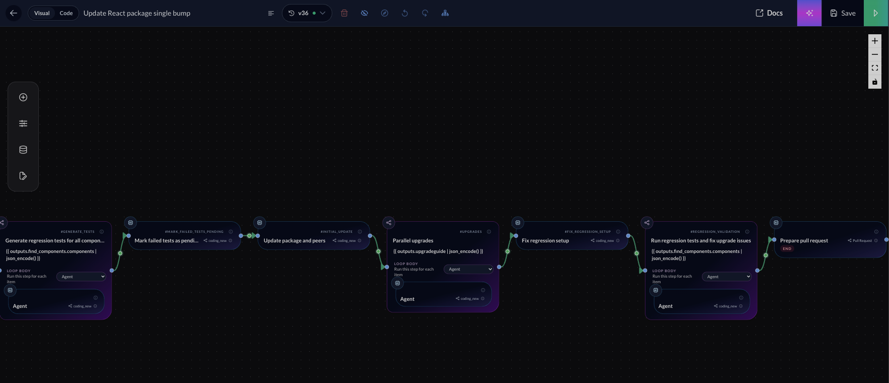 Bosun workflow: React upgrade automation pipeline